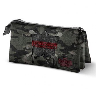 Školní penál na psací potřeby Stranger Things: Demogorgon znak (23 x 12 x 10 cm) černé