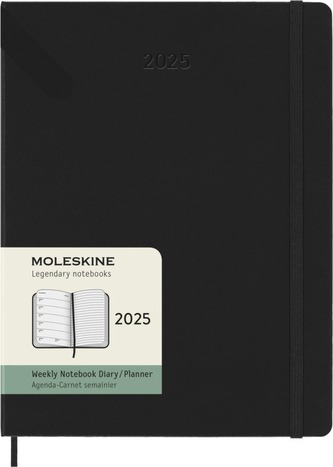Moleskine Plánovací zápisník 2025 tvrdý černý XL