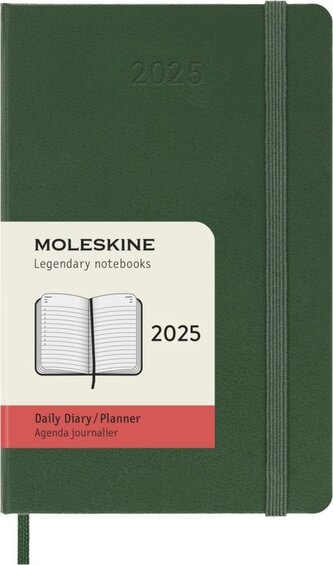 Moleskine Diář 2025 denní tvrdý zelený S