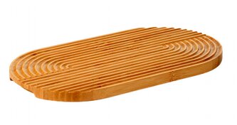 Kuchyňské prkénko | BAMBOU | oválné s drážkami | 34,5x18,7cm | 892689 Homla