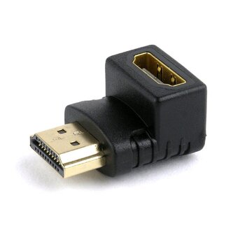 Kabel CABLEXPERT red. HDMI 90°, M/F, černá
