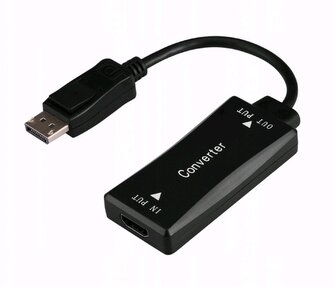 Kabel CABLEXPERT red. aktivní 4K 30Hz HDMI F/DisplayPort M, 0,15m, černý