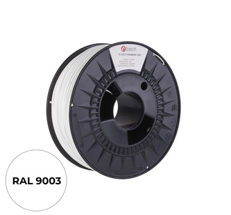 Tisková struna (filament) C-TECH PREMIUM LINE, ABS, dopravní bílá, 1,75mm, 1kg