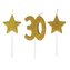 Świeczki urodzinowe 30 z gwiazdkami