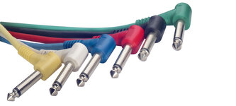 Stagg SPC008L E, sada 6x 8 cm propojovacích kabelů Jack 6,3 mm mono