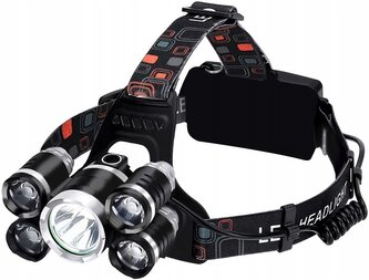 Trizand 16144 Čelovka LED Zoom 5 x LED T6 Cree