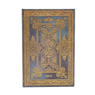 12-Monatskalender 2025 Blue Luxe, Mini, Horizontal