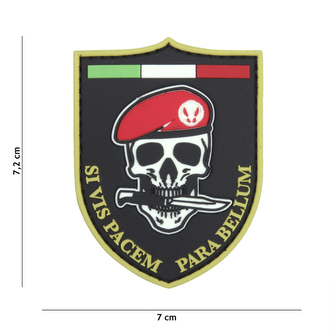 Gumová nášivka 101 Inc znak Si vis pacem - černá