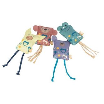 Hrací polštářek se zvířecím obličejemt, šustící,  10 cm, polyester