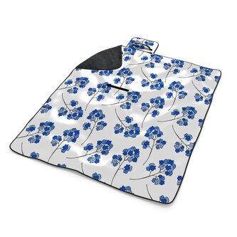 Plážová deka Modré kvítí : 200x140 cm