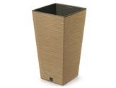 Obal na květník FURU SQUARE ECO WOOD 2v1 plast 24x24x45cm