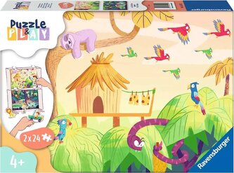 RAVENSBURGER Puzzle&Play: Dobrodružství v džungli 2x24 dílků