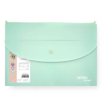 Spoko ReLeaf obálka se zipem, kapsa s drukem, A4, PP, SoftTouch, zelená