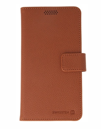 POUZDRO SWISSTEN LIBRO UNI BOOK II XXL HNĚDÁ KOŽENKA (170 x 83 mm)
