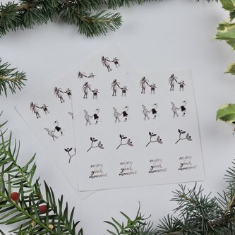 Be Nice vánoční samolepky - Přírodní (32 ks)