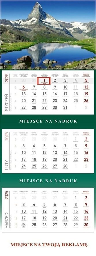 Kalendarz 2025 Trójdzielny Góry Kalendarz 2025 Trójdzielny Góry