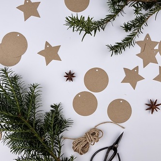Be Nice Vánoční papírové ozdoby bez motivů - hnědé