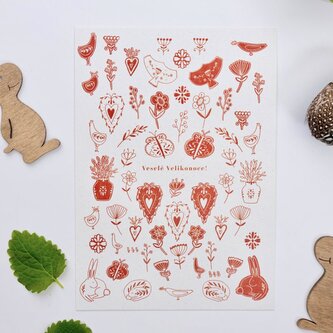 Be Nice EKO Pohled Veselé Velikonoce - červený