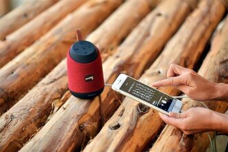 Reproduktor a power banka "BTS061", červená, přenosný, Bluetooth 5.0, ENERGIZER BTS061-R