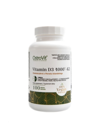 Ostrovit - Vitamin D3 4000 IU + K2 100 tablet vegan friendly