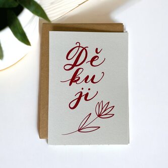 Be Nice přání Děkuji červené