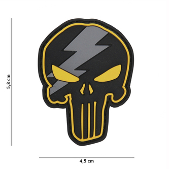 Gumová nášivka 101 Inc Thunder Punisher - žlutá