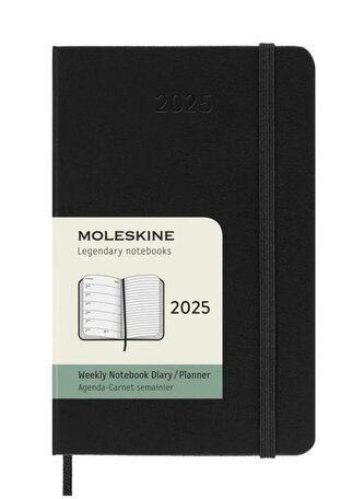 Moleskine Plánovací zápisník 2025 tvrdý černý S