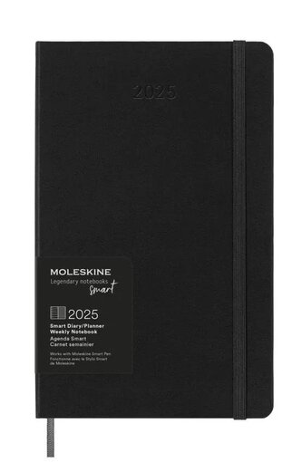 Moleskine Smart plánovací zápisník  2025 tvrdá vazba černý L