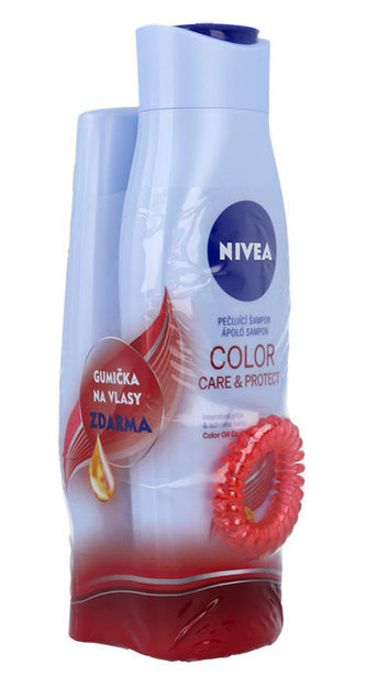 Nivea Color Care & Protect šampon 250 ml + kondicionér 200 ml + gumička do vlasů