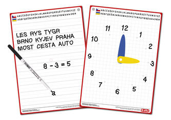 Víceúčelová oboustranná stíratelná tabulka CZ/UA