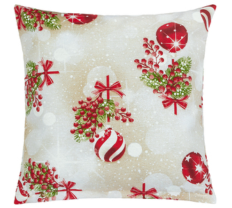 Povláček Vánoce - Koule a cesmína - 45x45 cm