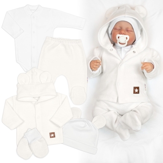 Pletená sada oblečení pro miminko, Star 5D - bílá, vel. 62
; 62 (2-3m)