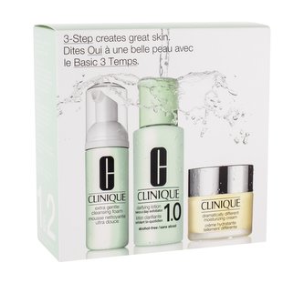 Clinique Dramatically Different Moisturizing Cream denní pleťová péče Dramatically Different Moisturizing Cream 30 ml + čisticí pěna Extra Gentle Cleansing Foam 45 ml + pleťová voda 100 ml