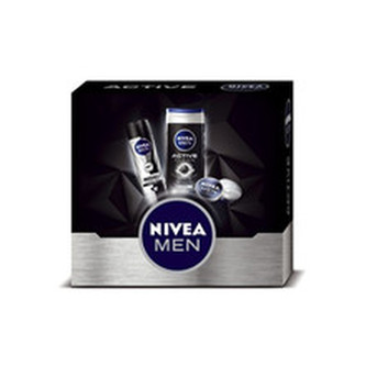Nivea Men Active sprchový gel Men Active Clean 250 ml + anti-perspirant Men Invisible For Black & White Original 150 ml + univerzální krém Men Creme 30 ml