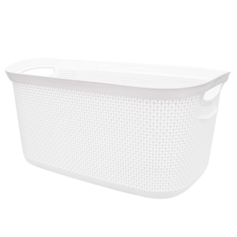Koš prádelní 50x31,5x23cm 29L  PEARL bílá