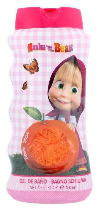Disney Masha and The Bear sprchový gel 450 ml + mycí houba