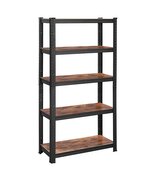 DOCHTMANN, Regál 5 polic, industriální, 150 x 75 x 30 cm, hnědočerný