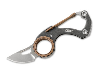 CRKT CR-9082 COMPANO Carabiner Silver vreckový nôž s karabínou 3,6 cm, strieborná, bronzová