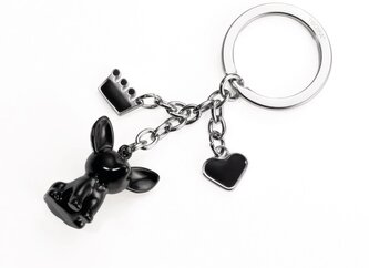 KR14-22/BK Troika TRIXIBELLE kľúčenka čivava s príveskami, čierna