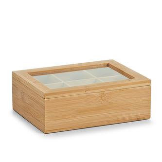 ZELLER Úložný box na čajové sáčky bambus 21x16x7,5cm