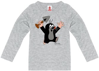 Dětské tričko Krtek: Juhu (128-140 cm) šedá bavlna