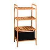 KESPER Regál policový 4 patra s úložným boxem, bambus 44 x 34 x 93 cm