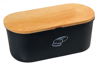 KESPER Úložný box na chléb s prkénkem, černý matný