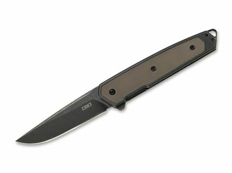CRKT CR-7091 CINCO™ DESERT TAN BLACK vreckový nôž 7,3 cm, Black Stonewash, piesková hnedá, G10, oceľ