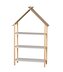 DOCHTMANN Dětská knihovna 3 police domeček, bambus, bílá 78,5x30x131cm