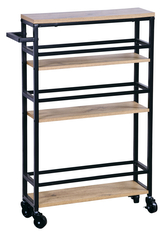 KESPER Police do výklenku, pojízdný regál, bambus, kov 50 x 15 x 81 cm