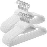 SONGMICS Sametová ramínka bílá 50ks, otočný háček stříbrná 43x22x0,6cm