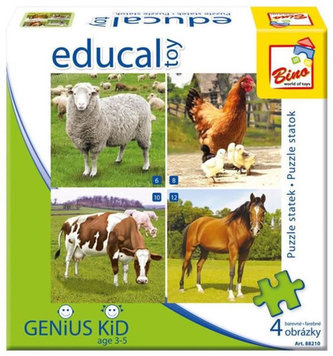 BINO Puzzle Statek 4v1 (6,8,10,12 dílků)