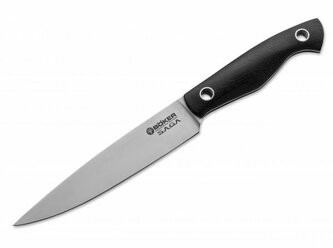 Böker Manufaktur Solingen 131265 Saga univerzálny kuchynský nôž 15,2 cm, čierna, G10