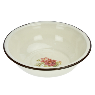 EMALIA RYBNIK Smaltovaná miska 20cm krémová, motiv Květy